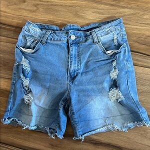 Source Unknown Ripped Blue Jean Shorts